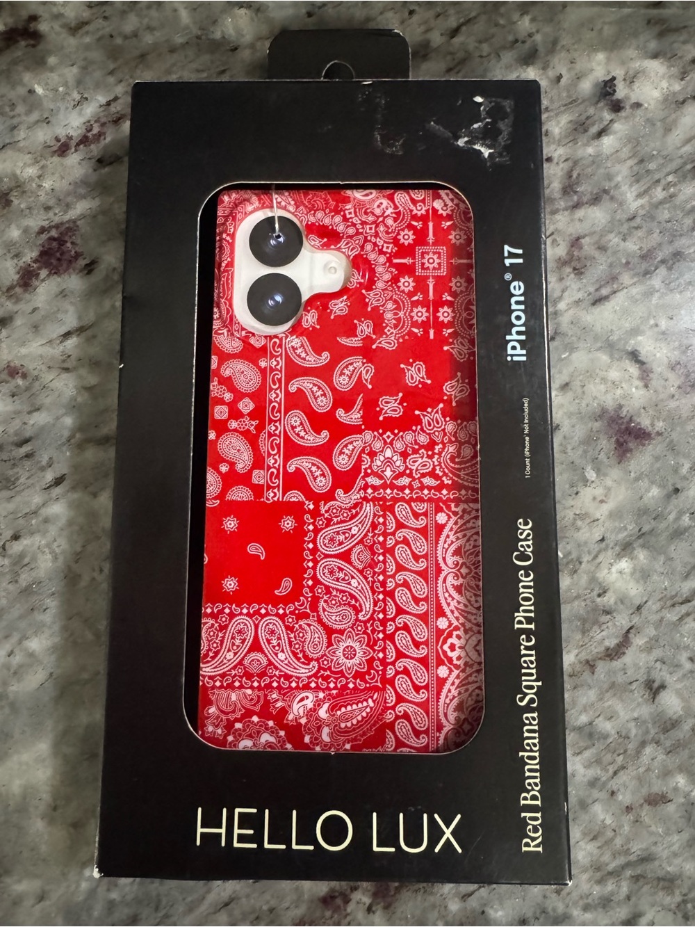Hello Lux Red Bandana Square iPhone 17 Phone Case